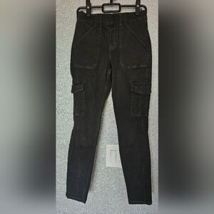 Like New - SPANX Women's Black Twill Ankle Skinny Cargo Jeans, Medium
